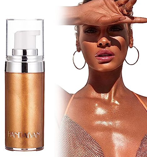 Body Luminizer, Aceite Corporal Reafirmante con Brillo, Loción Corporal con Glitter, Brillo de Alta Intensidad y Duración, Shimmer Glow Body Highlighter Loción Iluminadora para la Cara y el Cuerpo