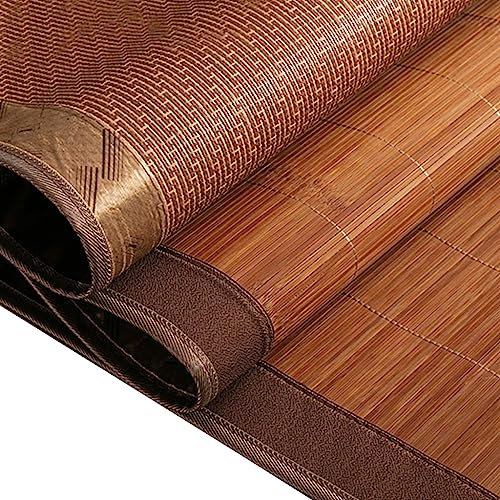 ZHOUXIAO Summer Sleeping Mat Bamboo Cooling Mattress Topper Pad,Straw Mat Summer Sleeping Mats Bed-mat Folding Double-Sided Use Bedroom Cooling for Single Double Bed 1.5 * 2M/59 * 77in