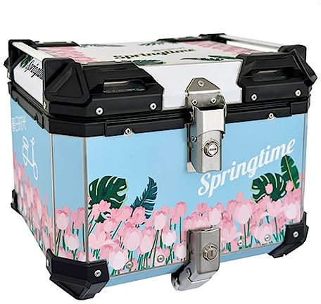 Motorradkoffer, Motorrad-Topbox, 45 L Wasserdichte Topbox, Wasserdichte Motorrad-Topbox Mit Rückenkissen, Mit Sicherheitsschloss, Motorrad-Topcase, Für Motorräder, Mopeds, Motorroller ( Color : A )