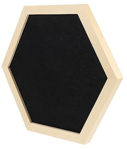 LALAFINA 1stk Nachrichtentafel Filz-message-board Schwarzes Brett Pinnwand Aus Stoff Memoboard Gerahmte Memotafel Gerahmte Pinnwand Hexagon Holzrahmen Sechseckiges Brett