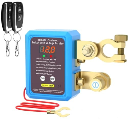 Kabelloser Dual-Batterie-Trennschalter, Auto-Relais, Fernbedienung, 12 V, 240 A, automatischer Kill-Schalter (Digitaler Bildschirm)