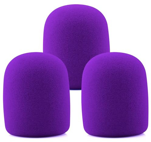 LEFXMOPHY SM57 Pop Filter, for Shure SM57 Microphone Purple Pop Filter, Mic Foam 3-pack Windsock Cover