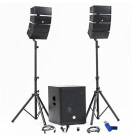 Pack Sonorisation DJ Complet BM Bmsonic BMS-15-ARRAY-BT, 1200W, Caisson 38cm USB/Bluetooth, Supports Câbles+Clé USB 32G
