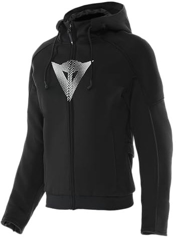 DAINESE - Daemon-X Safety Hoodie Full Zip Wmn, Felpa con Zip e Cappuccio, Fodera Interna in Pile, Donna, Nero, 42