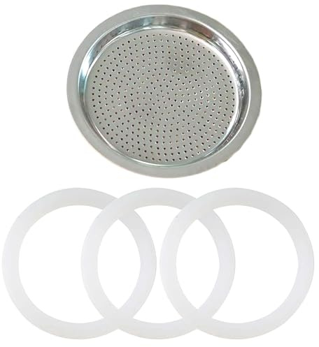 Joint pour machine à expresso de 9 tasses avec 1 filtre et 3 joints d'étanchéité en silicone de qualité alimentaire pour cafetière