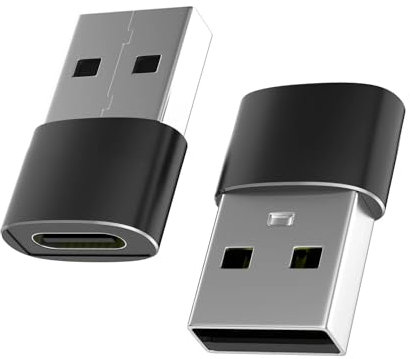 Magnet Adaptateur USB-A vers USB-C Femelle – Lot de 2 – 480 Mbps USB 2.0 Charge & Données – Compatible Appareils Type-C