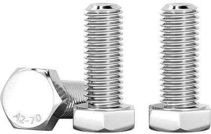 Drenky M8 x 16mm Sechskantschrauben Maschinenschrauben 10 Stück Edelstahl A2 V2A Sechskantkopfschrauben Edelstahlschrauben DIN933 Norm Bolzen für Maschinenmontage