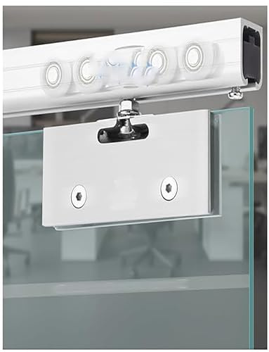 Generico Kit Binario per Porta Scorrevole in Alluminio, Binario per Porta a Scomparsa Nascosta, Kit Ferramenta per Porte Scorrevoli in Vetro per Doccia e Armadio (120cm)