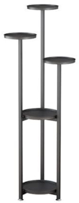 JFUNANQH Grand Support pour Plantes à Fleurs en métal Noir, étagère d'exposition pour intérieur et extérieur, 100 cm