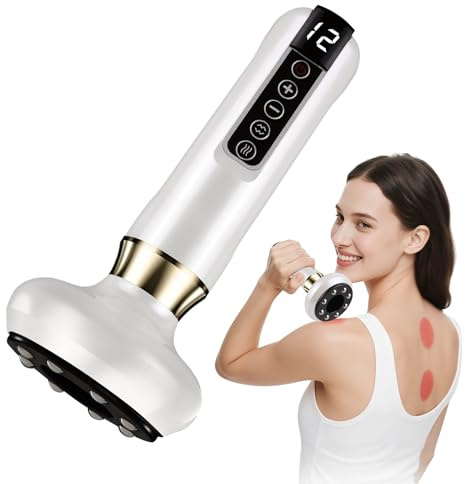 Cellulite Massagegerät, Wagxoey Schröpfgerät Elektrisch Gegen Cellulite, 12 Gängen Anti-Cellulite Vakuum-Massagegerät für Bauch Taille Arme Beine (Weiß)