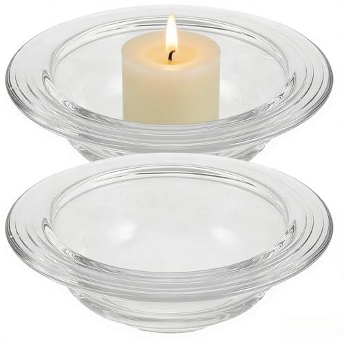 Gatuida 2-Pack Glass Wax Warmer Replacement Dish, 3.74-Inch Heat-Resistant Melting Bowl for Scented Wax Melts & Essential Oils, Universal Transparent Tray Compatible with Electric Candle Burners