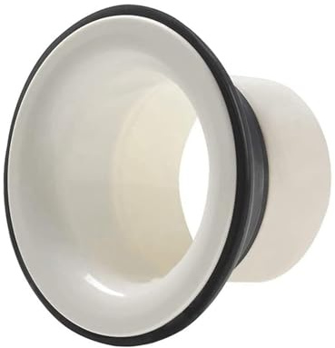 Potenciador de bombo de goma ABS con protector de orificio de puerto negro, tambor de agujero de micrófono, mejora el sonido del bombo, alta durabilidad, diámetro exterior de 18,5 cm (blanco)