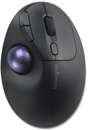 Kensington TB450A Wireless Trackball Mouse, Bluetooth LE & 2.4GHz Connection, 4 DPI Options, Connect up to 3 Devices (K72178WW), Black-Purple