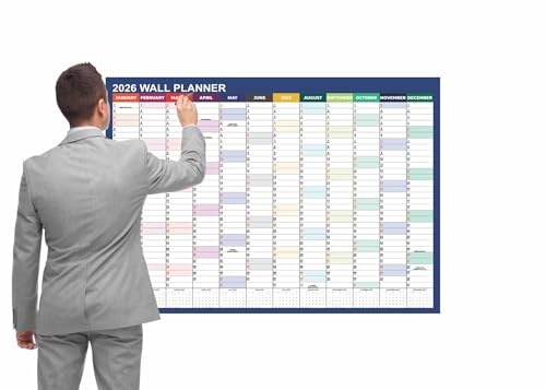 2026 Wall Planner Uk A1 Wall Planner Calendar 2026 Yearly Large Calendar Poster Jan to Dec Academic Full Year To view 2026 Oversized Poster for Office, Home, or Classroom 59.4 cm x 84.1 cm