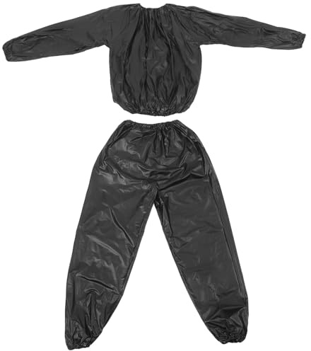 DINHEAROM Conjunto de Chándal Deportivo para Adultos en Negro Fibra de Polietileno, Ropa de Sauna para Gimnasio y Hogar Que Acelera el Deporte y Quema Grasa Eficazmente