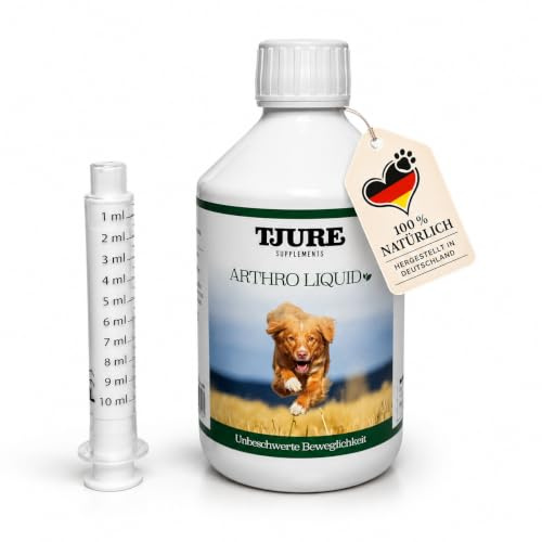 TJURE Arthro Fit Liquid 500 ml | Gelenkunterstützung für Hunde | Mit MSM, Hyaluronsäure & Glucosamin | Flüssige Rezeptur | Ohne Zusätze | Made in Germany