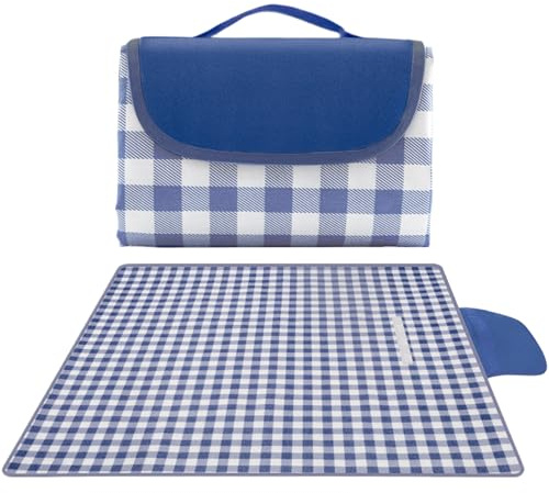 Generico Tappetino Da Picnic - Telo Impermeabile E Antisabbia Con Manico,Tappeto Esterno Antisabbia 200x200cm con Maniglia,per Spiaggia Campeggio Relax in Giardino Festività