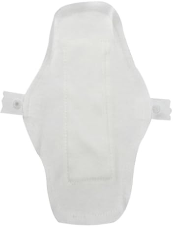 rongweiwang Wiederverwendbare Menstruationsbinde, extra lange, unparfümierte Slipeinlage aus Baumwolle, weich, atmungsaktiv und umweltfreundlich, Weiß, 24cm