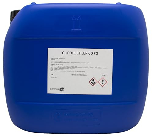 SIMPLETEK - Glicole Etilenico (Meg) 25 kg in Tanica | Grado Tecnico | Base per Antigelo e Fluido Termovettore | Uso Industriale