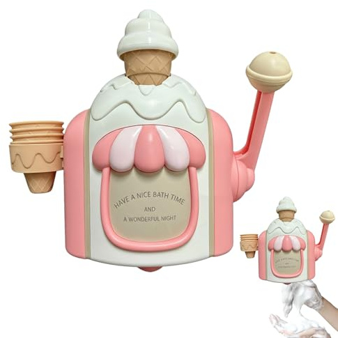 Fabricante De Helados para Baño, Máquina De Burbujas De Baño De Espuma De Helados De Bañera para Niños Y Niñas Preescolares De 4+ Años