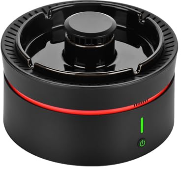 Cenicero multifuncional sin humo con entrada de aire 3D y triple filtración, bandeja recargable para interiores y exteriores, para el hogar, la oficina y el coche