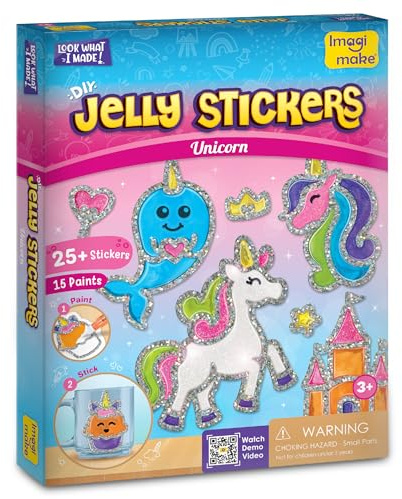 Imagimake DIY Jelly Stickers - Unicorn, 25+ Stickers, Low-Mess Art Kit