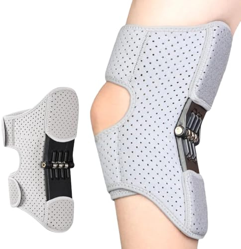 Seivble 2026 Upgraded Knee Assistive Device, Knee Protection Booster Brace with Spring, Patella Stabilizer Pad for Joint Pain Relief Walk Support (Gray, Large)