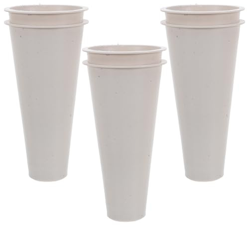 BESTonZON Portafiori in Plastica 6 Pezzi, Vaso da Cimitero Bianco, Manutenzione Ridotta, Supporto Stabile per Fiori per Cerimonie Commemorative