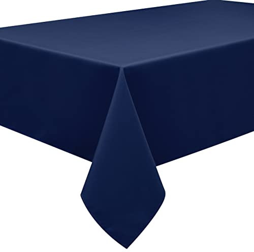 HomeDirectIE Extra Large Easy-Care Quality Rectangular Fabric Tablecloth Table Cover 140x240cm 55x94 (Navy)