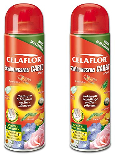 GARDOPIA Sparpaket: 2 x 400ml Celaflor 6608 Schädlingsfrei Careo Spray NEU, Gebrauchsfertig + Gardopia Zeckenzange mit Lupe