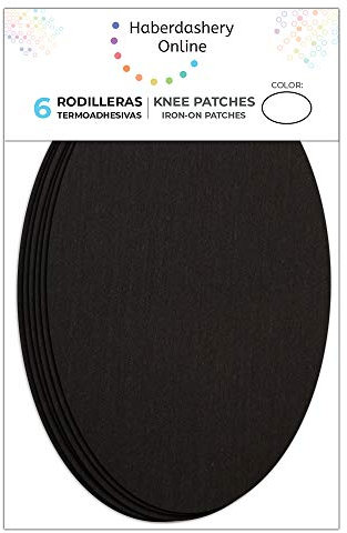 6 Patches zum aufbügeln farbe Schwarz. Bügeleisen Reparatursatz 16 x 10 cm. RP7