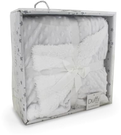 Duffi Baby Luxuriöse doppelseitige Decke aus Mikrofaser, sehr weich und warm, 110 x 140 cm, ideal für Kinderwagen, Kinderbetten und Buggys, maximaler Komfort für Babys und Kleinkinder (0-36 Monate)