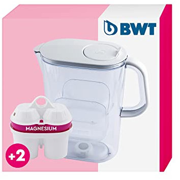 Caraffa filtrante BWT AQUAlizer 2,6 l con 2 filtri magnesio | depuratore acqua domestico | acqua naturale da rubinetto | filtri caraffa BWT per cucina, tè, caffè, bevande fredde e calde