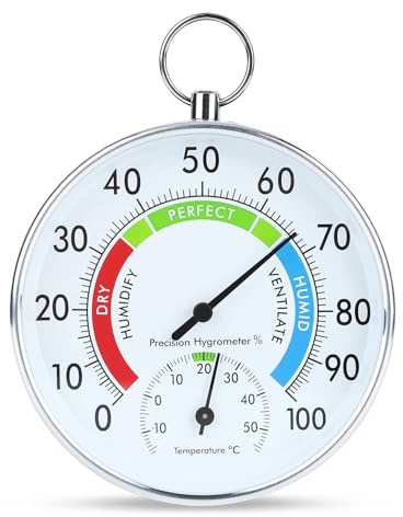 Analoges Thermo-hygrometer Mini, Thermo-Hygrometer, Thermometer Hygrometer Innen Analog, Zimmerthermometer Und Luftfeuchtigkeitsmessgerät, Innen Außen Analog Monitor Temperatur Mit Aufhängering