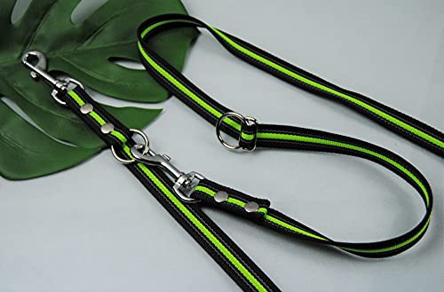 Extra Lange Leine gummiert 4-Fach verstellbar 3m x 20mm NEON