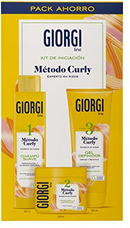GIORGI Line - Kit de Iniciación al Método Curly en 3 Pasos, Rizos Espectaculares, 0% Alcohol, 0% Siliconas, 0% Sulfatos, Con Proteínas Vegetales y Aguacate - 950 ml
