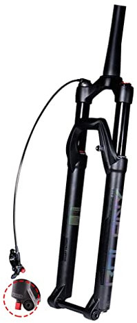 LHHL Fahrrad Federgabel 27,5 29 Zoll Federweg 100mm Luftdämpfung Rebound Adjust VTT Scheibenbremse Gabel Steckachse 15×100mm Manueller/Fernbedienung Lockout 1-1/2 Konisches Rohr