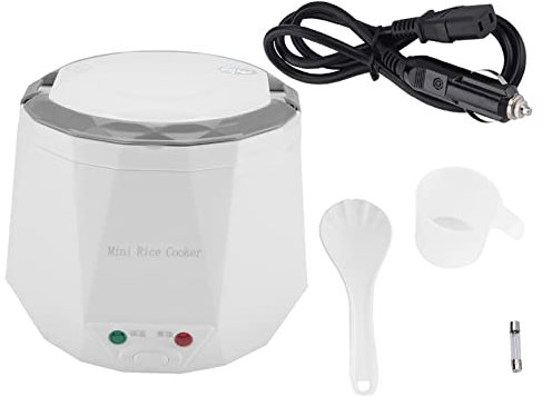 Vaporizador Portátil Multifuncional para Alimentos, Mini Olla Eléctrica de 1,6 L para Uso en Camiones, Ollas Arroceras de 24 V Y 140 W, Pequeños Electrodomésticos(Blanco)