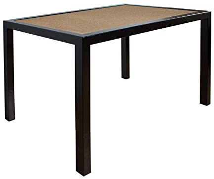 El Herrero Mesa de forja para Salon, Cocina o Jardin. Mesaa de Centro. 120x70 Regulable a Doble Altura. Ideal para Ropa Camilla y para Brasero.Comedor Linea Recta. Nacional (Black, Mesa + Tabla)