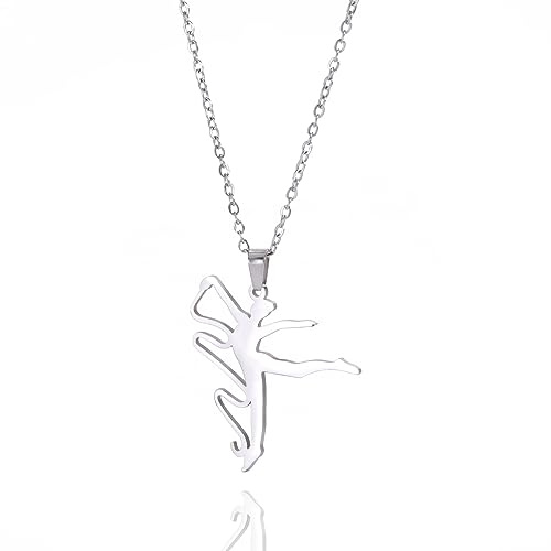 VASSAGO Collana di Ginnastica Ritmica Regali di Ginnastica per Ragazze Collana con Nastro Ginnastica Sport Ciondolo a Nastro Ginnasti Gioielli da Danza Regali per Donne Allenatrici, Acciaio