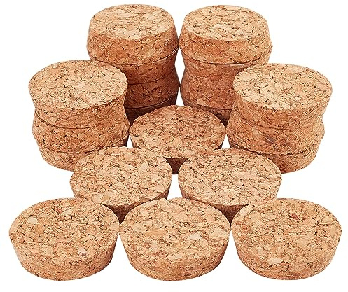 BENECREAT 20 Stück Konische Korkstopfen, Robuster Weinflaschenverschluss Aus Holz, Korkstopfen Für Wein, Bier, Glasflaschen Und DIY-Bastelprojekte, 48x44x13 mm