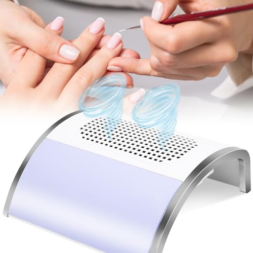 Nagel Staubsauger, Professioneller Nagelstaubabsauger 80W, Nagel Staubabsaugung Maniküre Reinigung Ausrüstung mit 2 Lüfter und 2 Staub Taschen für Nagelstudio/Salon/Persönlich Maniküre