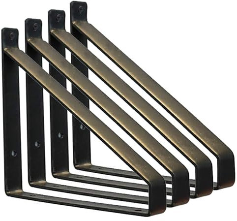 2/4 Stücke Regalhalterungen (20cm/25cm/30cm) Schwere Beanspruchung Schwimmende Dreieck Regalträger, Wohnkultur, Schmiedeeisen (Color : 4*Black, Size : 20cm(7.8inch))