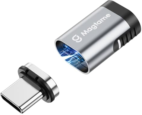 Magtame 240W magnetischer USB-C-Adapter, gerade, 20 Gbit/s, 24-Pin, 4K/60Hz | Gerade Typ-C-Bauform mit PD-Schnellladen, für MacBook, iPhone15-17, ROG Ally, Steam Deck, PS5, PSVR2, PS Portal &USB-C-Geräte