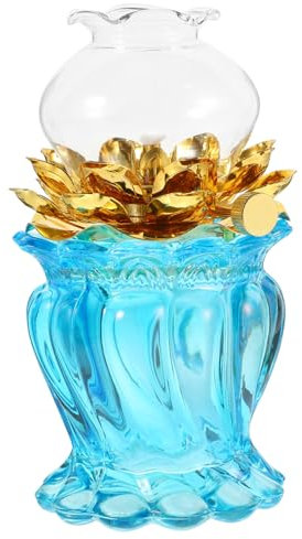 OUSIKA Lámpara de mantequilla de loto Lámparas de aceite for uso interior Lámpara de aceite de citronela Aceite retro Queroseno Piezas de lámpara de aceite combustible Lámpara de aceite Chimenea Aceit