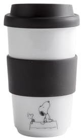 KAHLA 2DH195A44174CP Peanuts Becher 0,40 l Peanuts Look-Out | weißer to Go Becher mit Peanuts Motiv aus Porzellan