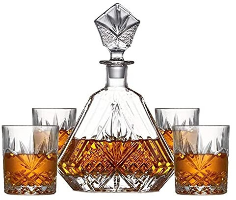 Decanter Decanter for whisky Decanter for vino Decanter for whisky e set di bicchieri, bourbon, liquore, 5 pezzi