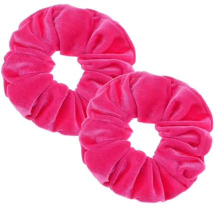Confezione da 2 grandi elastici per capelli in velluto per donne, fasce elastiche colorate per capelli in gomma per ragazze e donne, accessori per capelli (fucsia)