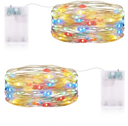 CandLuc Lichterkette Bunt Batterie, 3 meter 30 LED Lichterkette mit Timer, Mini Lichterketten Innen IP65 Wasserdichte für Weihnachten Halloween Zimmer Garten KrüGe Hochzeit Dekoration