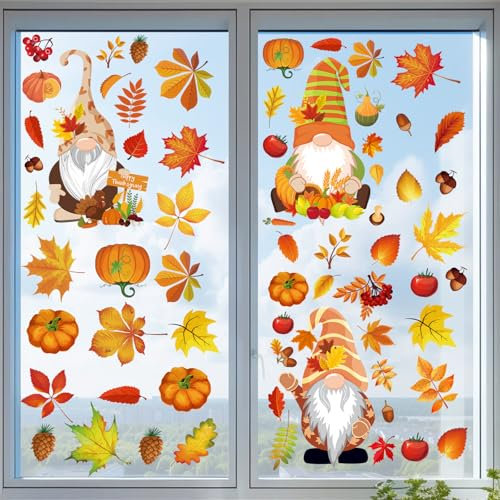 Weihnachten Fenstersticker Häuser Herbst Blätter Ahornblätter Fall Decor Festival Kinder